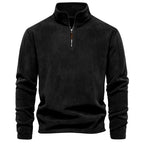 Men's Quarter-Zip Pullover Sweatshirt – Long Sleeve Mock Neck Jumper Top