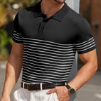 Fine Stripe Short Sleeve Polo Shirt