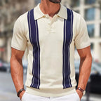 Men's Two Panel Stripe Knit Polo