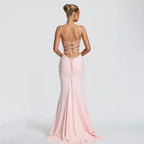 Women's Lace Up Back Bodycon Maxi Dress