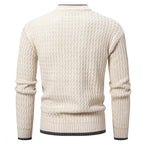 Men's Crewneck Sweater Textured Knit Long Sleeve Pullover