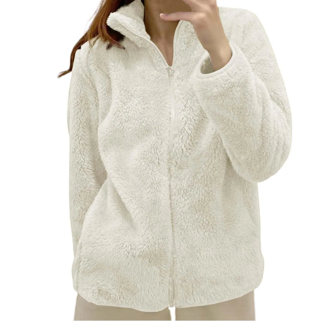 Women's Fleece Quarter Zip Pullover – Long Sleeve High Neck Sweatshirt