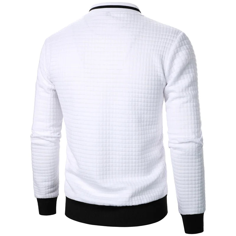 Men's Knitted Zip Up Jumper – Long Sleeve Stand Collar Sweater Jacket