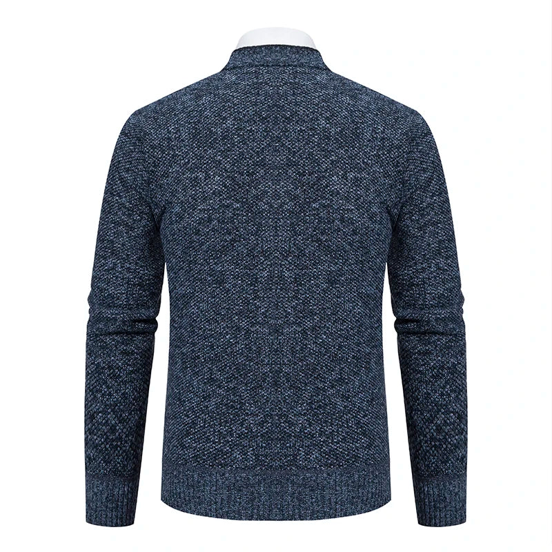 Men's Knitted Cardigan with Button Front Shawl Collar
