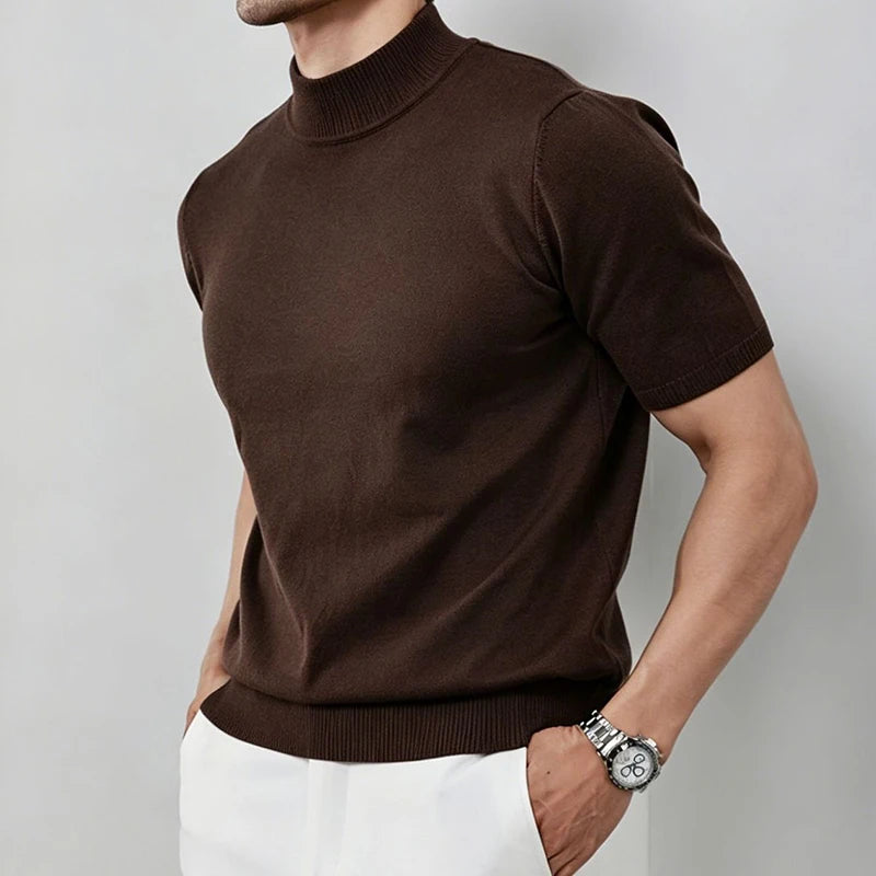Men’s Ribbed Cuff Knit Shirt Top