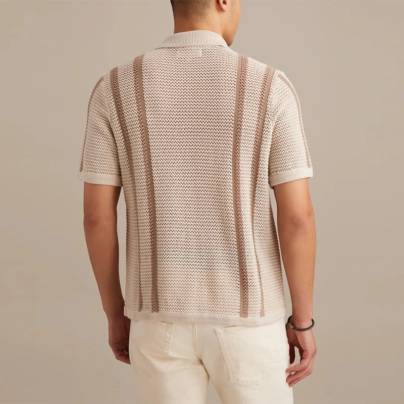 Textured Vertical Stripe Shirt Men