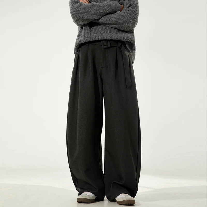 Loose Fit Pleated Wide Leg Pants