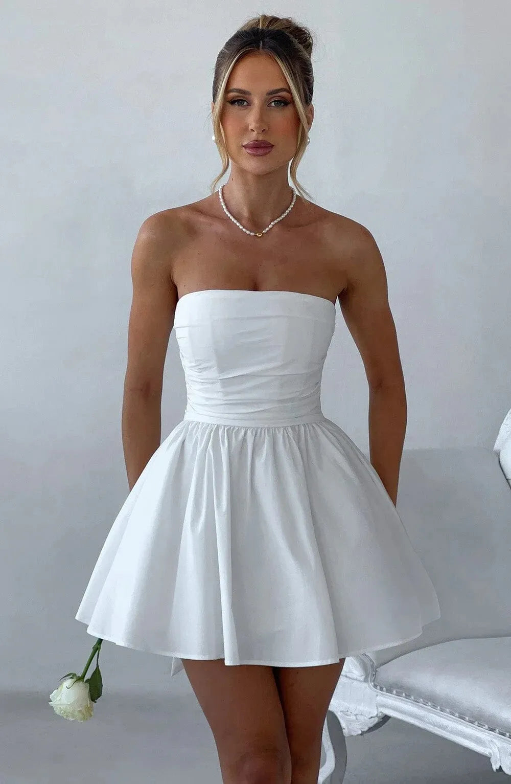 Back Bow Mini Dress Women