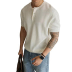 Men's Collarless Button Neck Shirt