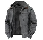 Men's Hooded Jacket – Full Zip Front, Long Sleeves and Two Front Pockets
