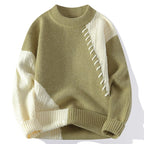 Men's Colour Block Knit Jumper with Textured Detail