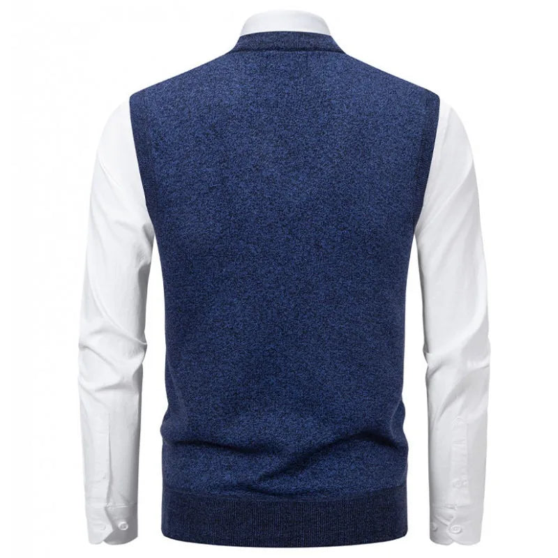 Men's Argyle Knit Gilet with V Neck Diamond Design