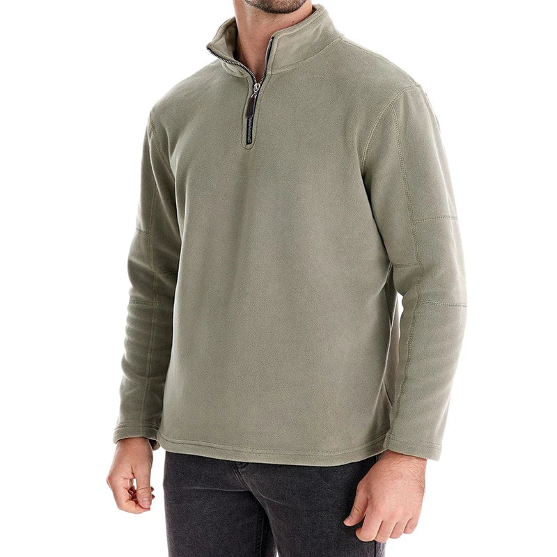 Men's Quarter-Zip Jumper – Long Sleeve Stand Collar Pullover Sweater Top