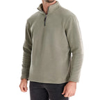 Men's Quarter-Zip Jumper – Long Sleeve Stand Collar Pullover Sweater Top