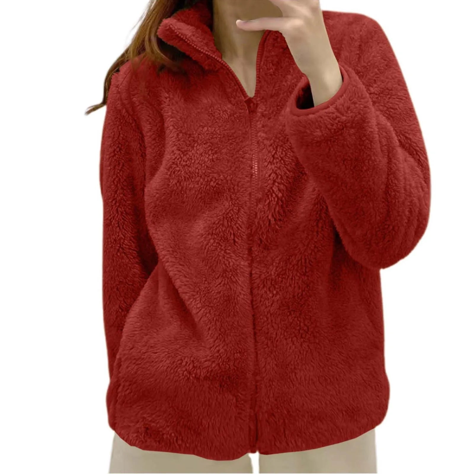 Women's Fleece Quarter Zip Pullover – Long Sleeve High Neck Sweatshirt