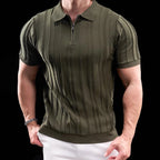 Zip Neck Short Sleeve Polo Shirt