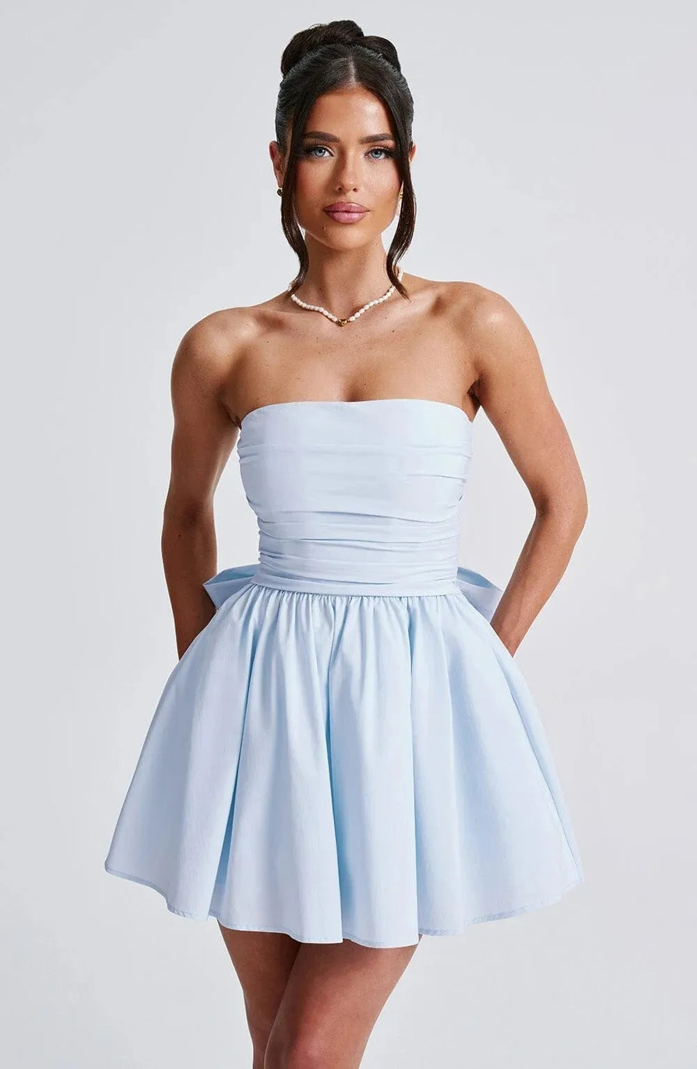 Back Bow Mini Dress Women