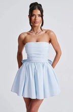 Back Bow Mini Dress Women
