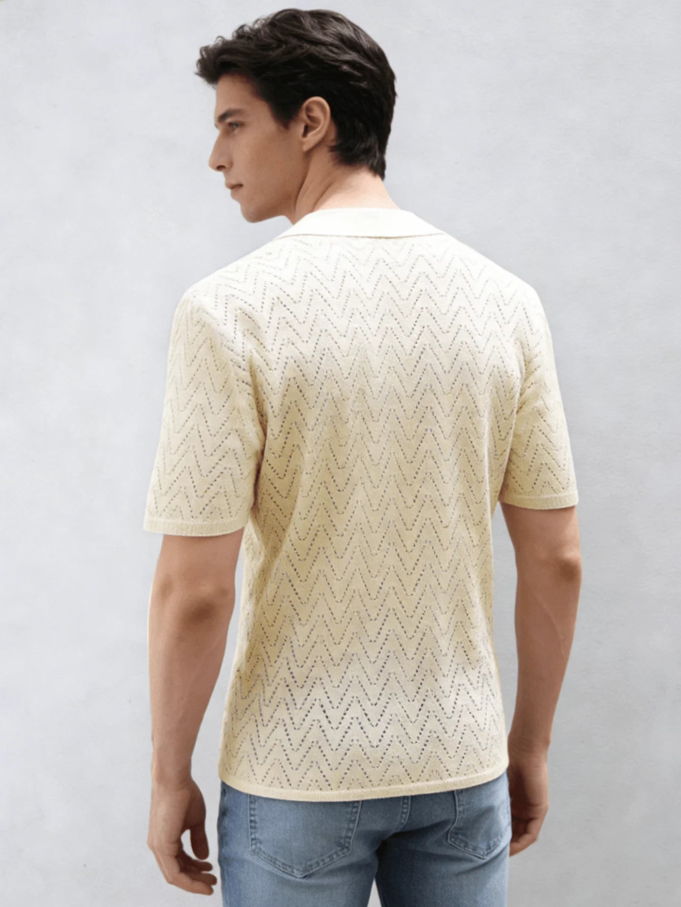 Men's Textured Button Front Shirt