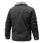 Men's Sherpa Lined Denim Jacket – Long Sleeve Button Front Trucker Coat