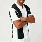 Men’s Vertical Panel Knit Shirt Top
