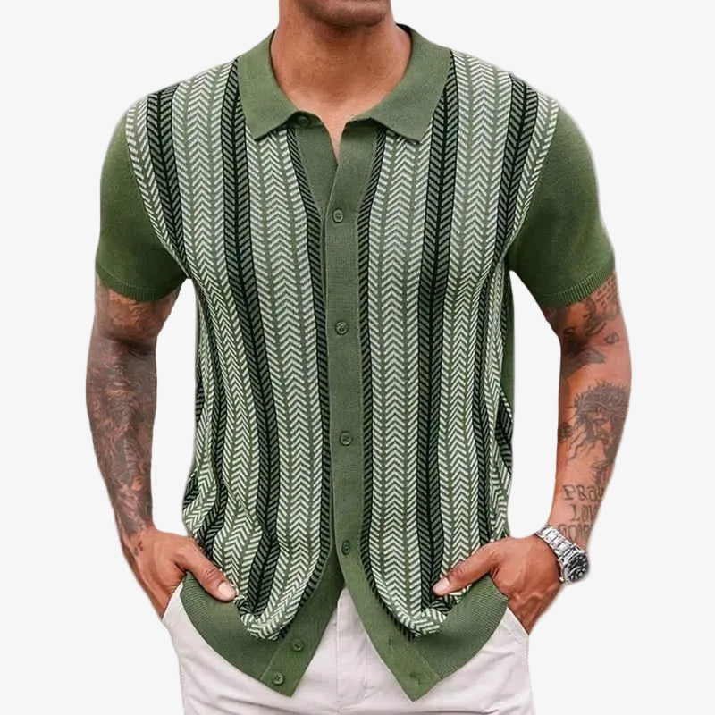 Classic Stripe Polo Shirt Men