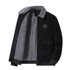 Men's Sherpa Lined Corduroy Jacket – Long Sleeve Button Up Coat with Front Pockets