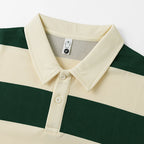 Men's Rugby Stripe Long Sleeve Polo Shirt