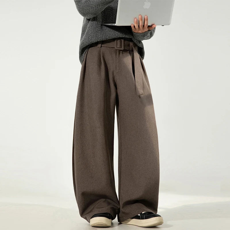 Loose Fit Pleated Wide Leg Pants