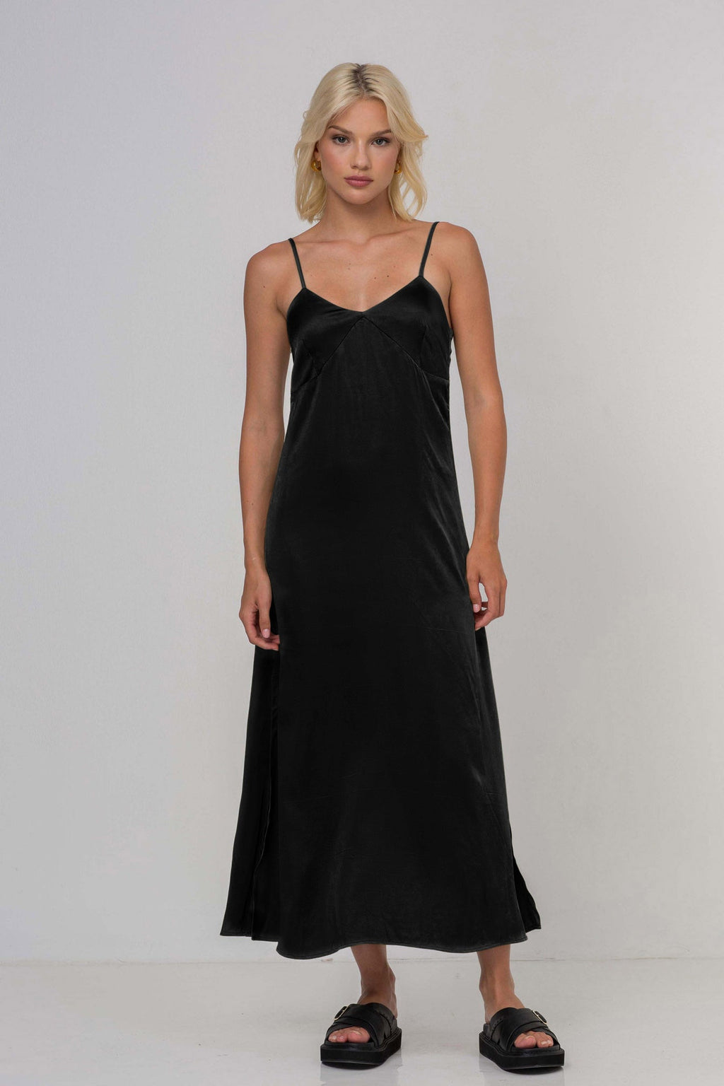 Women's Satin Slip Midi Dress