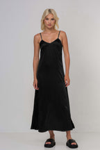 Women's Satin Slip Midi Dress