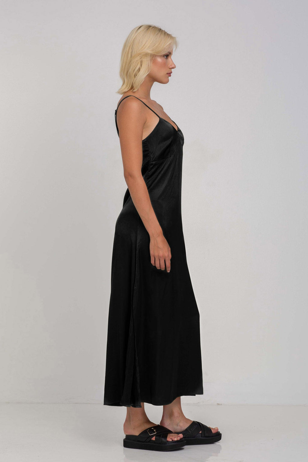 Women's Satin Slip Midi Dress