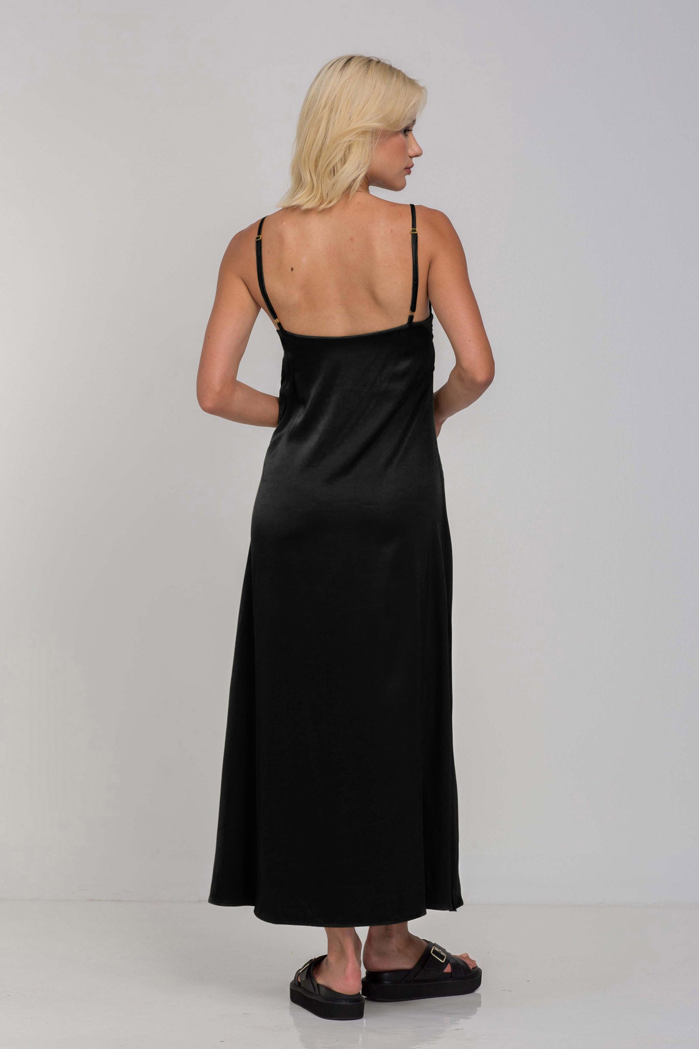 Women's Satin Slip Midi Dress