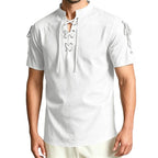 Lace Up Detail Short Sleeve Shirt
