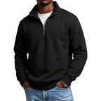 Men's Quarter Zip Stand Collar Knit Jumper