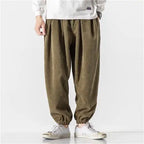 Men's Harem corduroy Jogger Pants With Elastic Waist