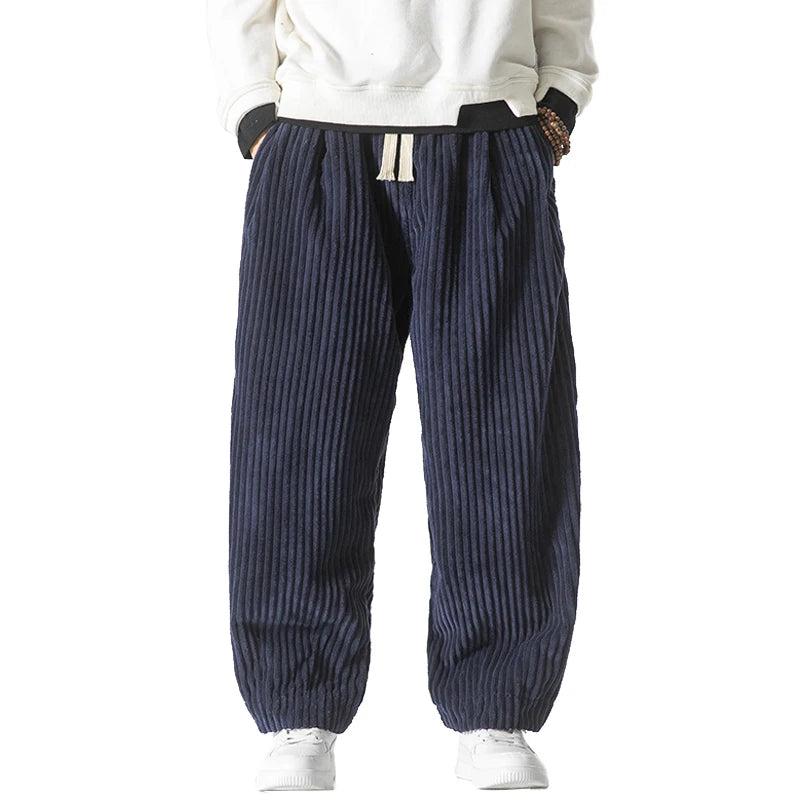 Men's Stripe Pants With Drawstring Waist