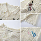 Men's Embroidered Pattern Knit Shirt