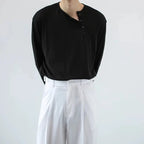 Men's Button Neck Long Sleeve Pullover