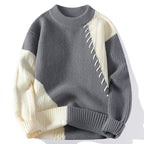 Men's Colour Block Knit Jumper with Textured Detail