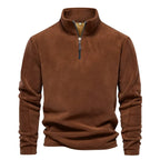 Men's Quarter-Zip Jumper – Long Sleeve Stand Collar Pullover Sweater Top