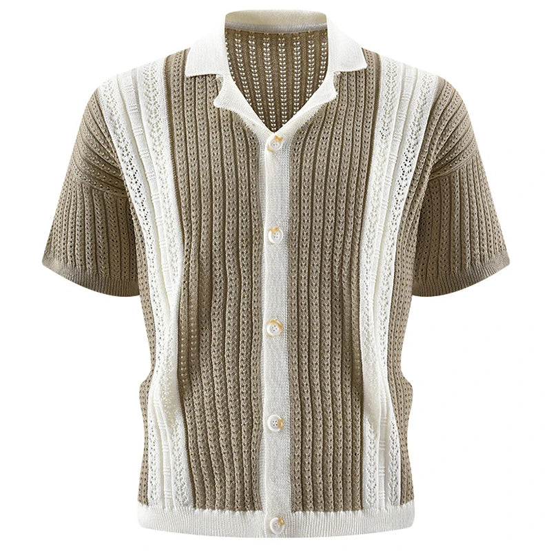 Men’s Collared Knit Shirt Short Sleeve