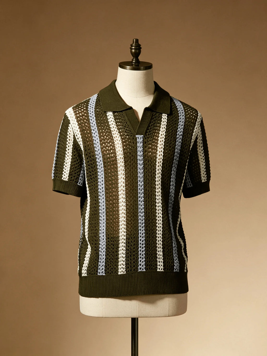 Men's Retro Stripe Polo Shirt
