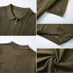 Zip Polo Shirt Men Short Sleeve