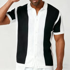 Men’s Vertical Panel Knit Shirt Top