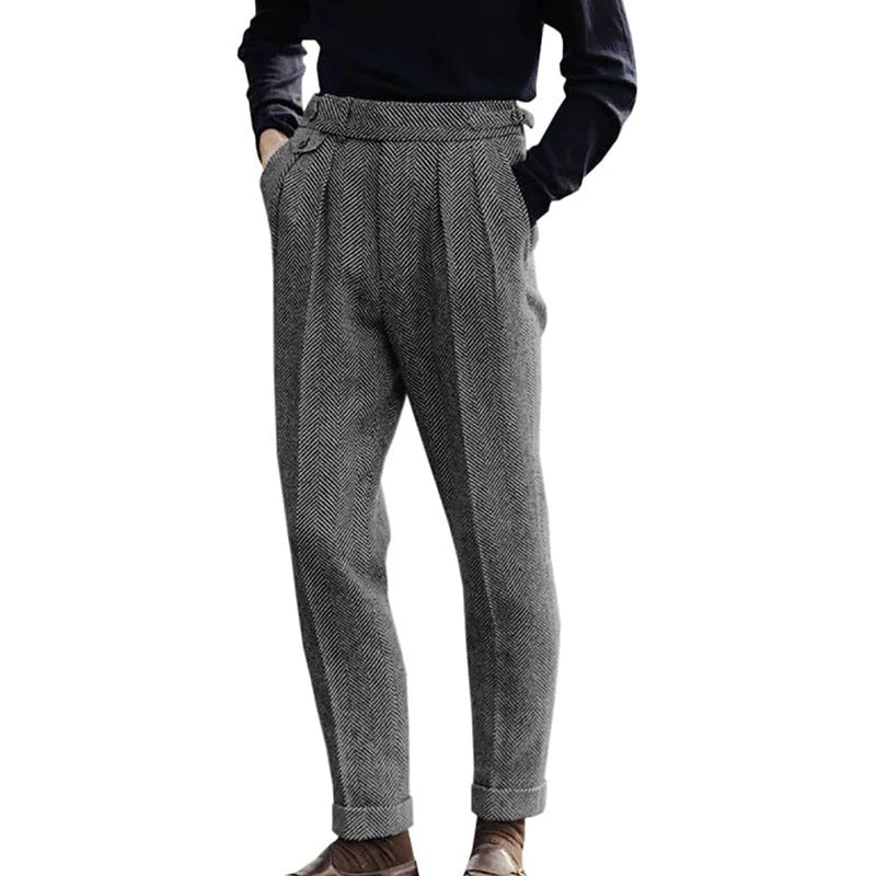 Tapered Leg Flat Front Trousers