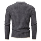 Men's Crewneck Sweater Textured Knit Long Sleeve Pullover