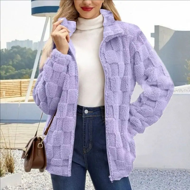 Women's Fleece Knit Cardigan – Longline Open Front Long Sleeve Sweater
