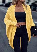 Women's Chunky Knit Cardigan – Longline Open Front Waterfall Jumper with Long Sleeves