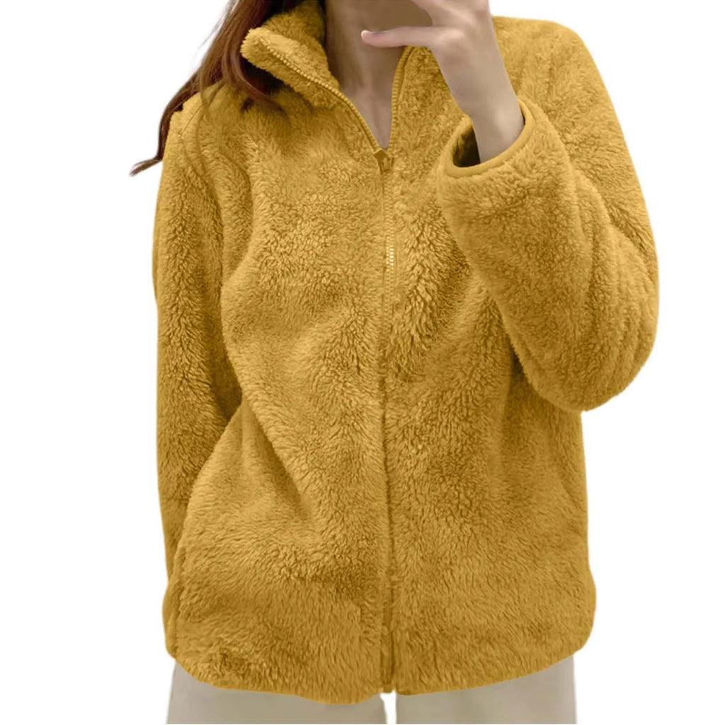 Women's Fleece Quarter Zip Pullover – Long Sleeve High Neck Sweatshirt